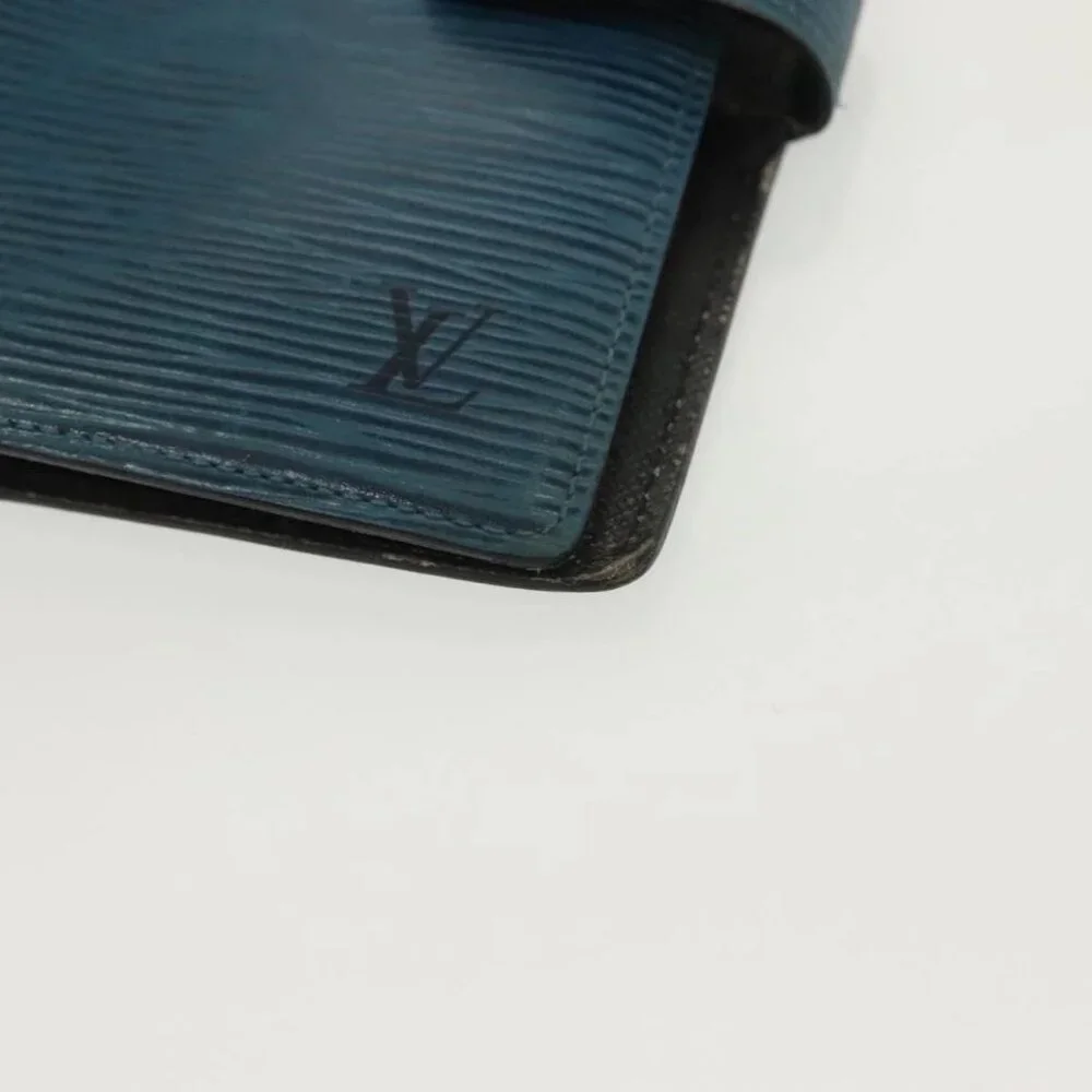 LOUIS VUITTON Epi Agenda PM Day Planner Cover Blue R20055 LV Auth bs28570